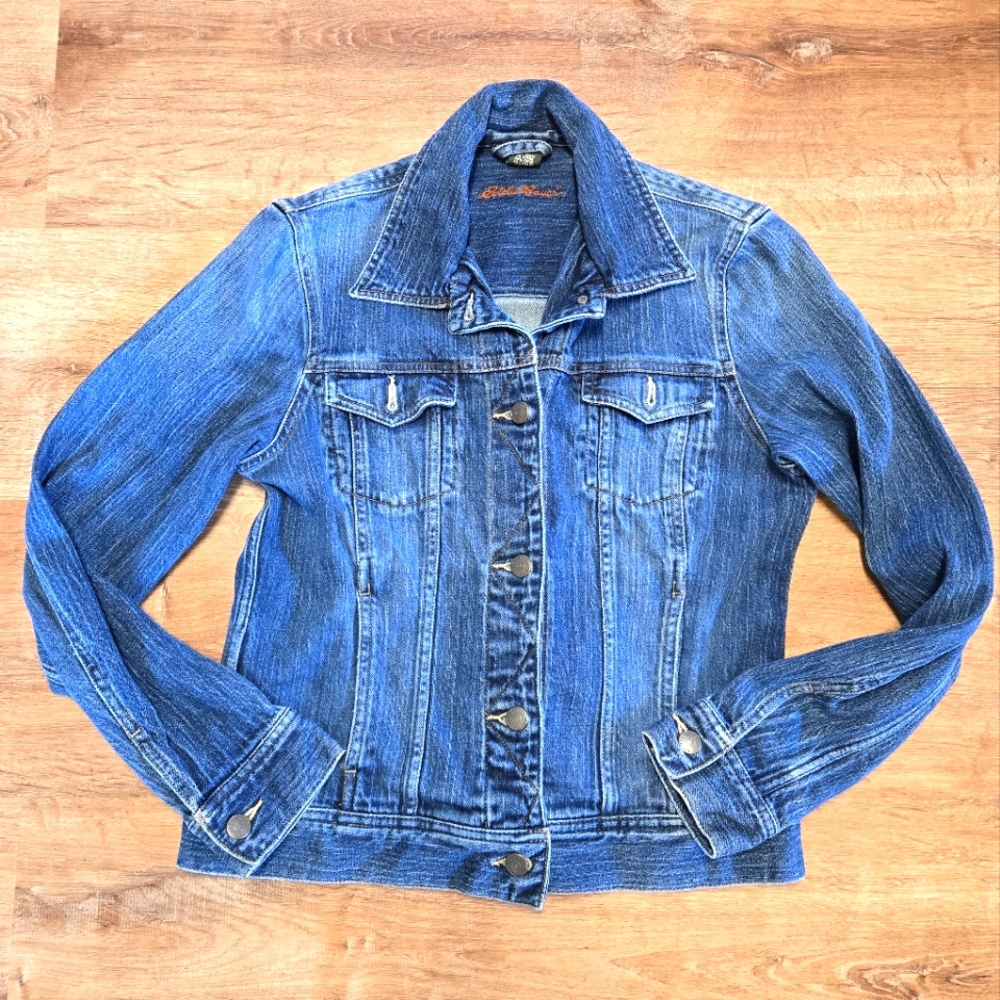 Eddie Bauer Blue Jean Jacket Classic Trucker Style